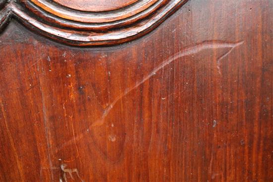 An 18th century French fruitwood armoire W.150cm